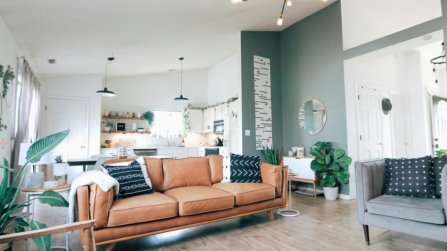 Bright open-plan interior of a leased rental property